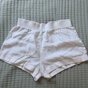 Reformation Mila Linen White Shorts